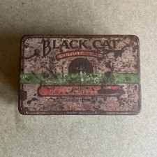 Black Cat VINTAGE 1930s Cigarettes Tin extra large Virginia Mild Pussy Cat