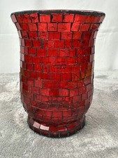 RED MOSAIC HURRICANE GLASS