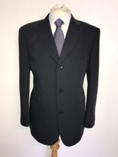 GIEVES & HAWKES - Mens DARK BLUE LINEN SUIT - 44 Short - W36 L28 - Classic Fit
