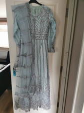  Turquoise /light blue  asian indian pakistani wedding party  clothes dress 