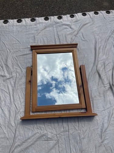 Hinged pine mirror - hinged,