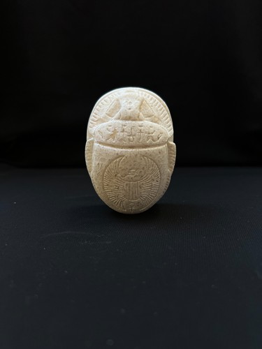 Alabaster scarab statue - alabaster,