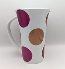 Create By Just Mugs Pink & Orange Spotty Tall Latte Mug Polka Dot Large Spot 