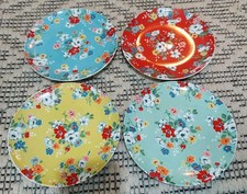 Vintage Cath Kidston Set of 4 Side Plates in Clifton Rose Pattern Rare