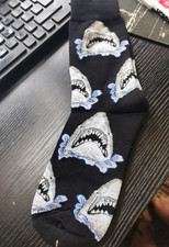 great white shark socks jaws look  brand new  shoe size 4 -7 unisex youth etc