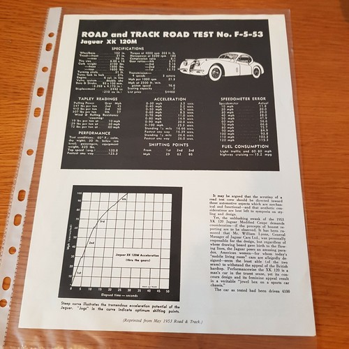 Jaguar xk120m test reprint - xk120m,
