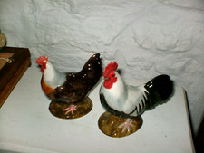 CABINET PIECES  QUAIL  CERAMIC ROOSTER  HEN  SALT + PEPPER SHAKERS New Condition