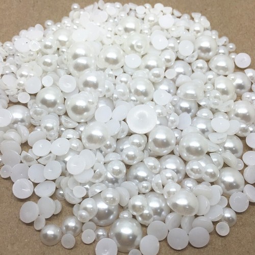 Half round pearls - pearls, flatback