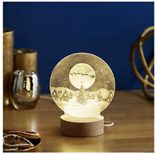 Festive Pre-Lit Festive Scene with Wooden Base Santas Sleigh New