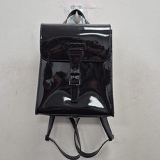 Dr Martens Shinny Black Patent Mini Small Travel Flight School Backpack Bag