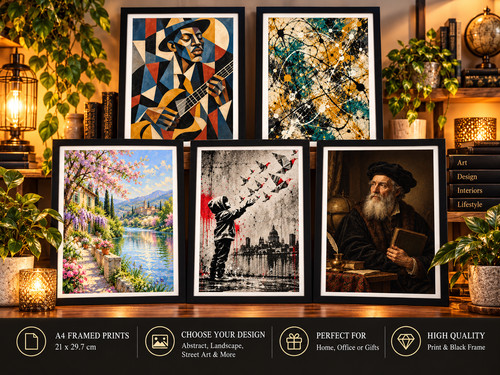 Framed art prints - a4,