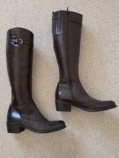 Deep brown knee length leather