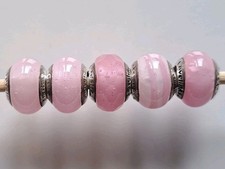 Set Lovelinks silver 925 Pink shades Murano bracelet charm beads