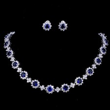 18k White Gold Plated Blue