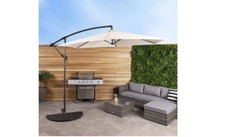 3m Hanging Banana Cantilever Garden Parasol Cream - grade B return RRP £69.99