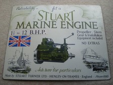 RARE C1930S FIT A STUART MARINE ENGINE ONE&HALF TO 12 B.H.P.ADVERTISING SHOWCARD