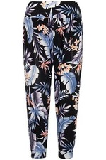 Womens Ladies Floral Print 3/4 Harem Leggings Cropped Ali Baba Bottom Pants 8-26