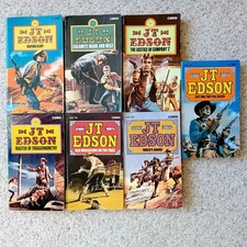 J. T. Edson Western Paperback Bundle 7 Corgi 1st Editions #90-95&98 1980-1983