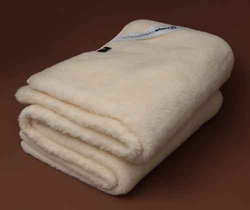 Cashmere wool blanket ecru - wool,