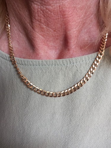 9ct heavy gold chain flat - , link