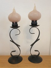 Pair Of Candle Holders With Deceptive Candles