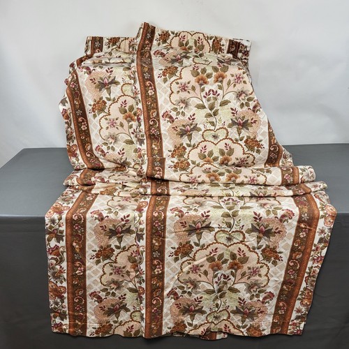 Vintage floral curtains pair - floral,