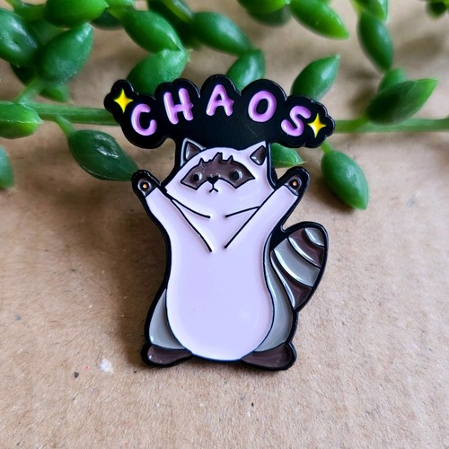 Funny raccoon enamel pin badge - pin,