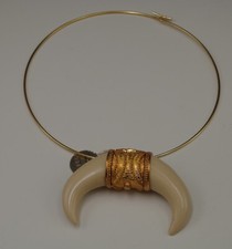 REVLON MOON DROPS CONCENTRATED SOLID PERFUME SAFARI TUSK HORNS PENDANT NECKLACE