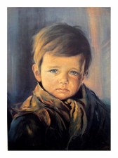 CRYING BOY GIOVANNI BRAGOLIN LYNCH KITSCH VINTAGE RETRO ART QUALITY PRINT CANVAS