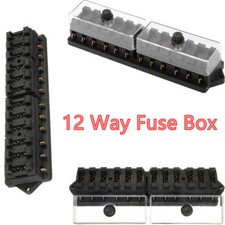 12 Way Standard Blade Block  Fuse Box Kit Car Boat Marine Fuse Box Holder 12v