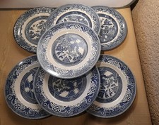 Matched Set Of 8 Blue Willow