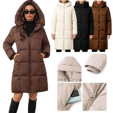 Womens Ladies Mid Long Oversized Hooded Coat Padded Bubble Hooded Puffer Jacket