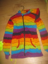 Kakmandu Multi-coloured COTTON HOODIE WICCA PIXIE HIPPY BOHO GOTH Size s,m