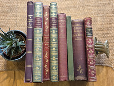 8 x Red & Green Vintage Books