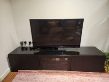 Wooden TV Table With Glass Top