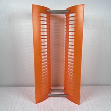 Vintage Y2K CD Rack Media Storage For 25 CD's 90s Cyber Translucent Orange Prop