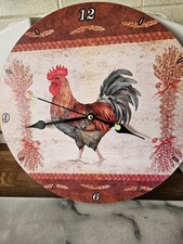 Cockerel Kitchen Wall Clock H12 Inch X W12 Inch Vgc