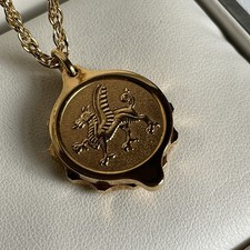 SOS Talisman Welsh Dragon Gold Plated Pendant Necklace On Chain Gift.
