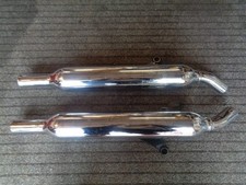 Pair of Triumph Bonneville T100 Exhaust Silencers Mufflers - T2206361 T2206356