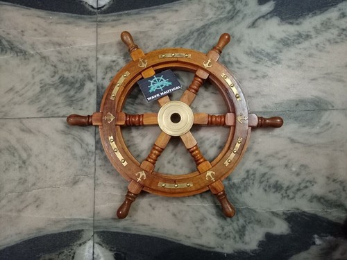 Wooden brass anchor - brass,