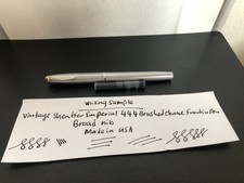 Vintage Sheaffer Imperial 444 Brushed Steel Fountain Pen with Cartridge. (B)