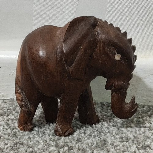 Carved wooden elephant - carved,