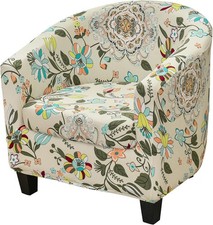 Stretch Club Chair Slipcover 2 Piece Polyester Cocktail Chair Cover Floral Print