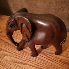 Vintage Ebony Wood Elephant