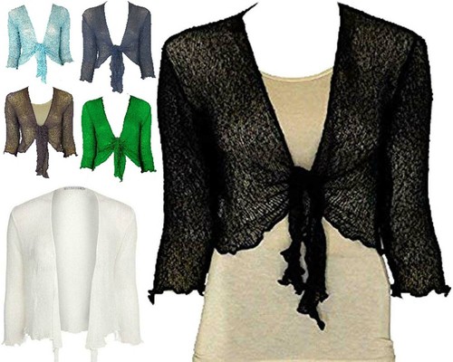 Women bolero knitted tie - bolero, up