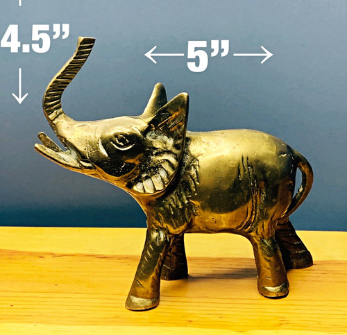 Vtg brass elephant figurine - brass,
