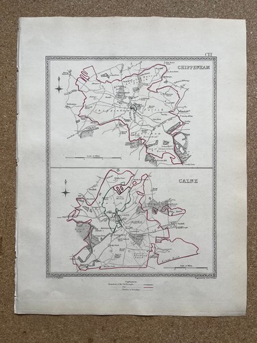1835 antique town maps - 1835,