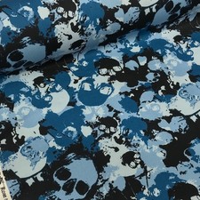 Skulls Camo COTTON FABRIC Rose