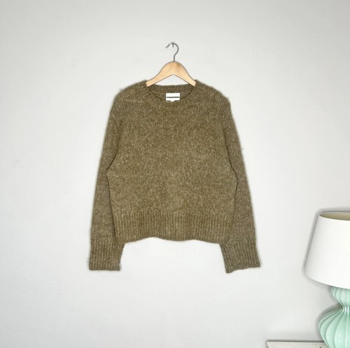 Khaki wool alpaca jumper - wool,