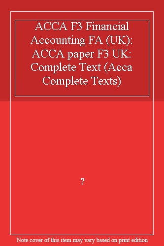 Acca financial accounting - f3,